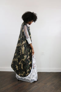 long quilted camo vest