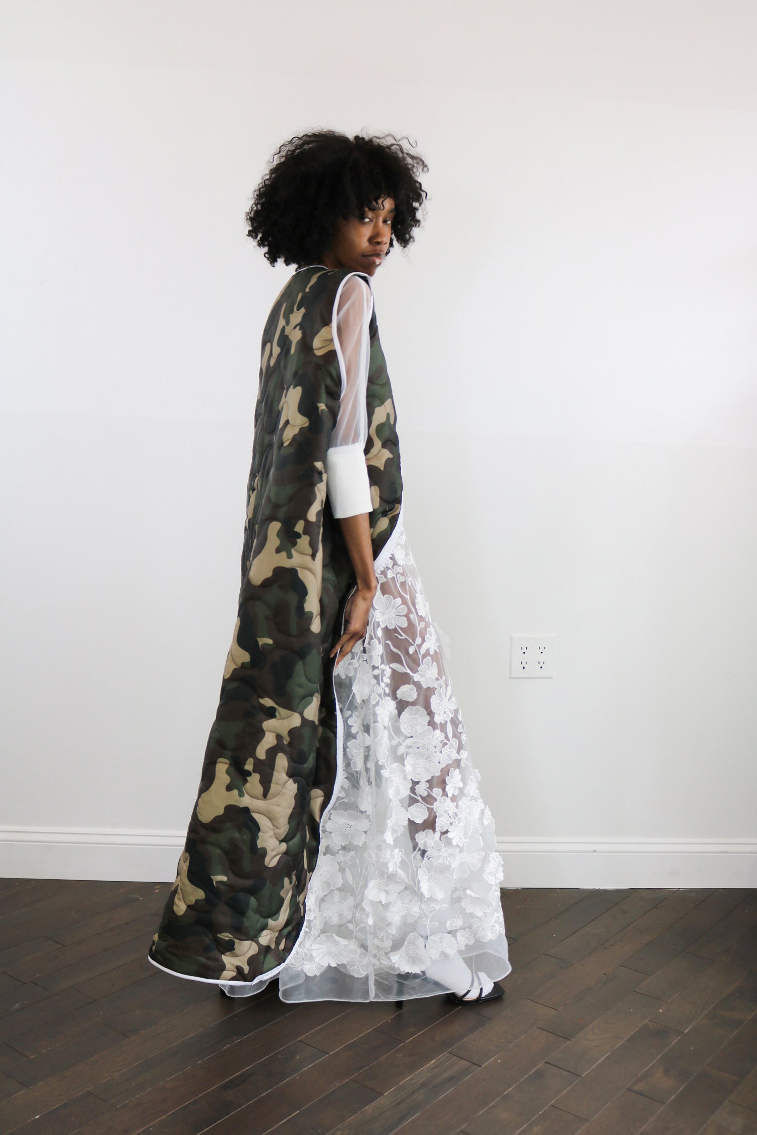 long quilted camo vest