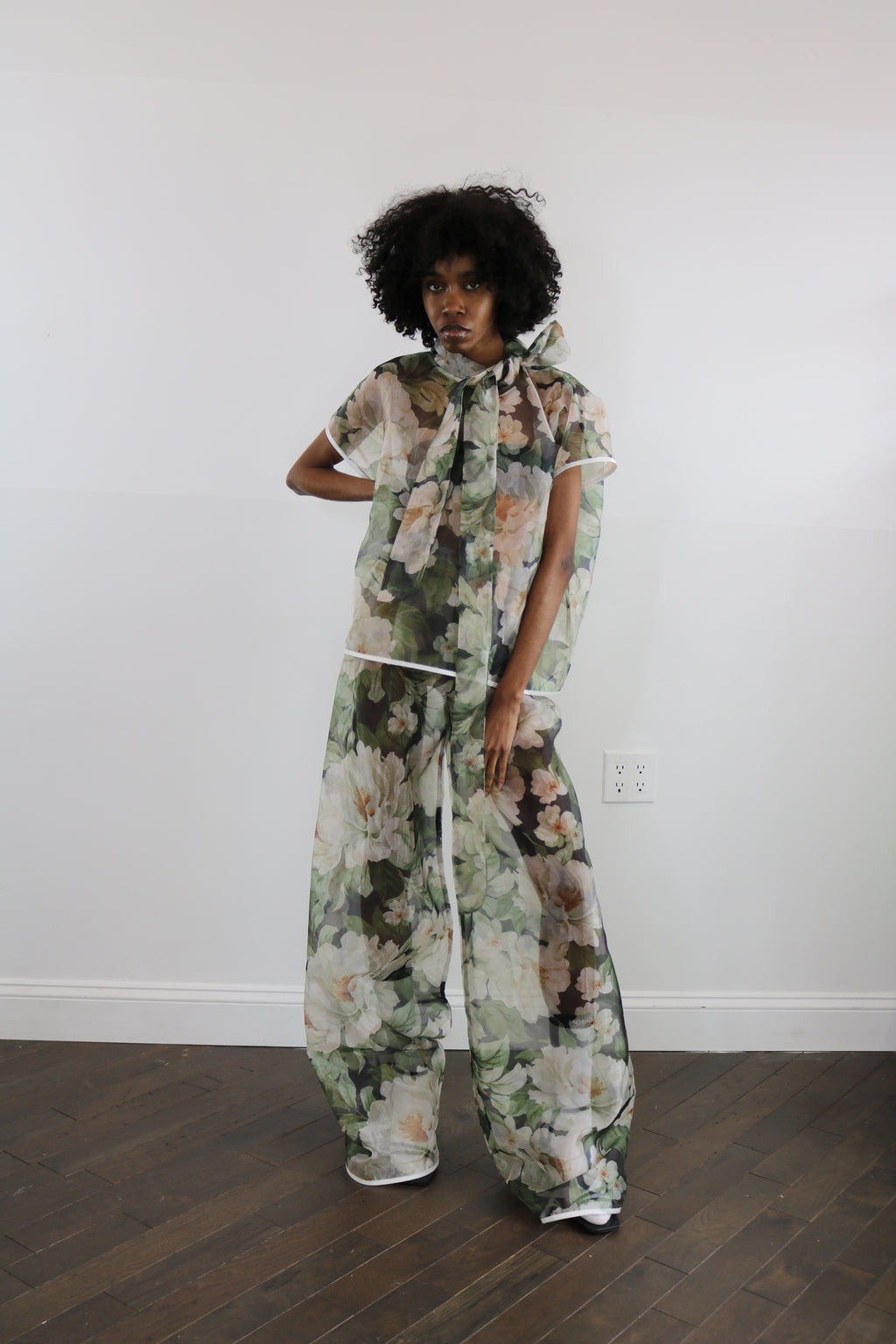 floral organza pant
