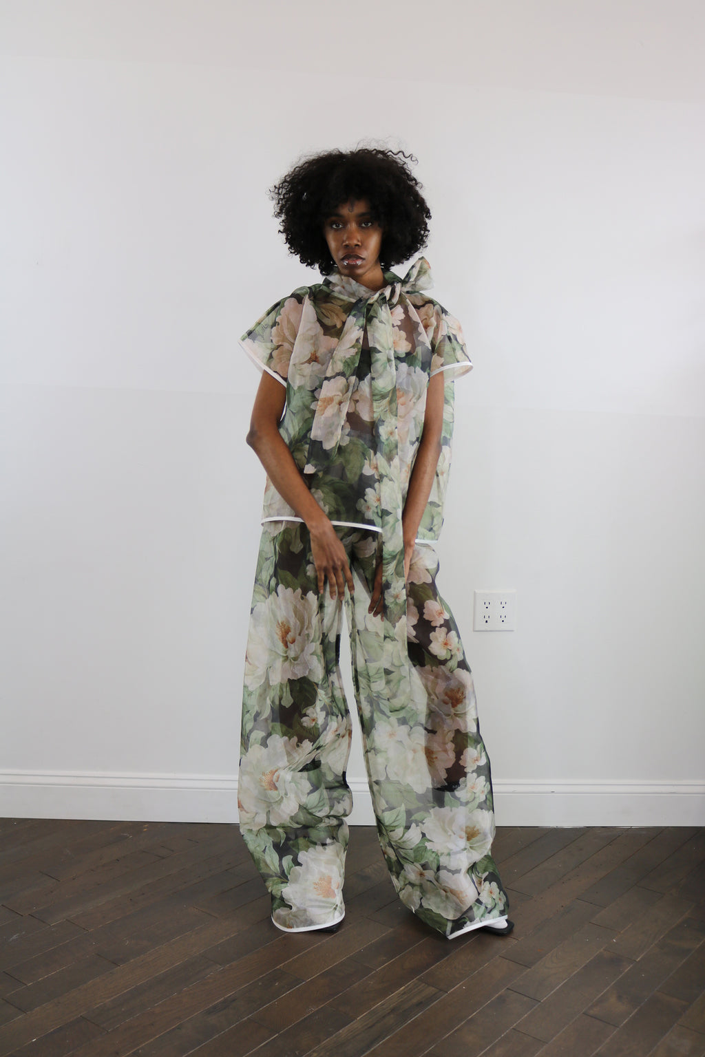 floral organza pant