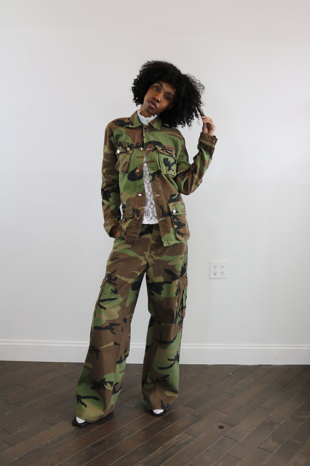 canvas camo cargo pant