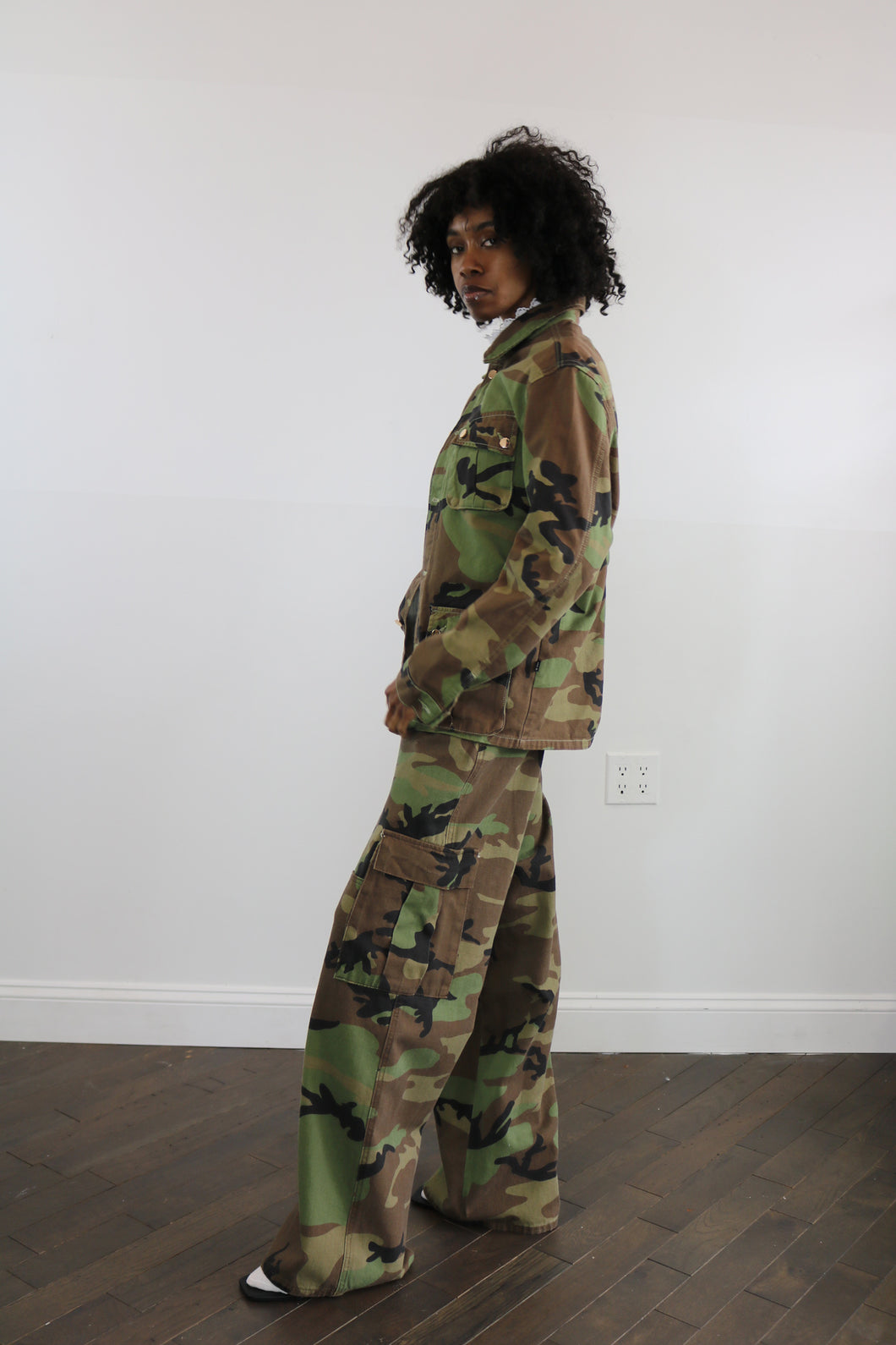 canvas camo cargo shacket