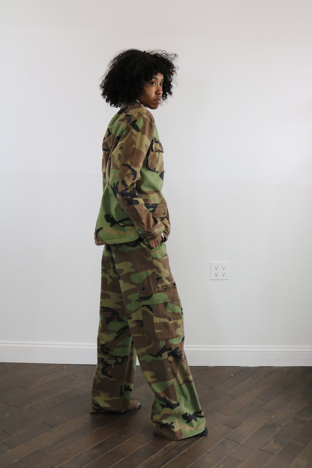canvas camo cargo shacket