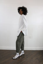 oversize tie neck top