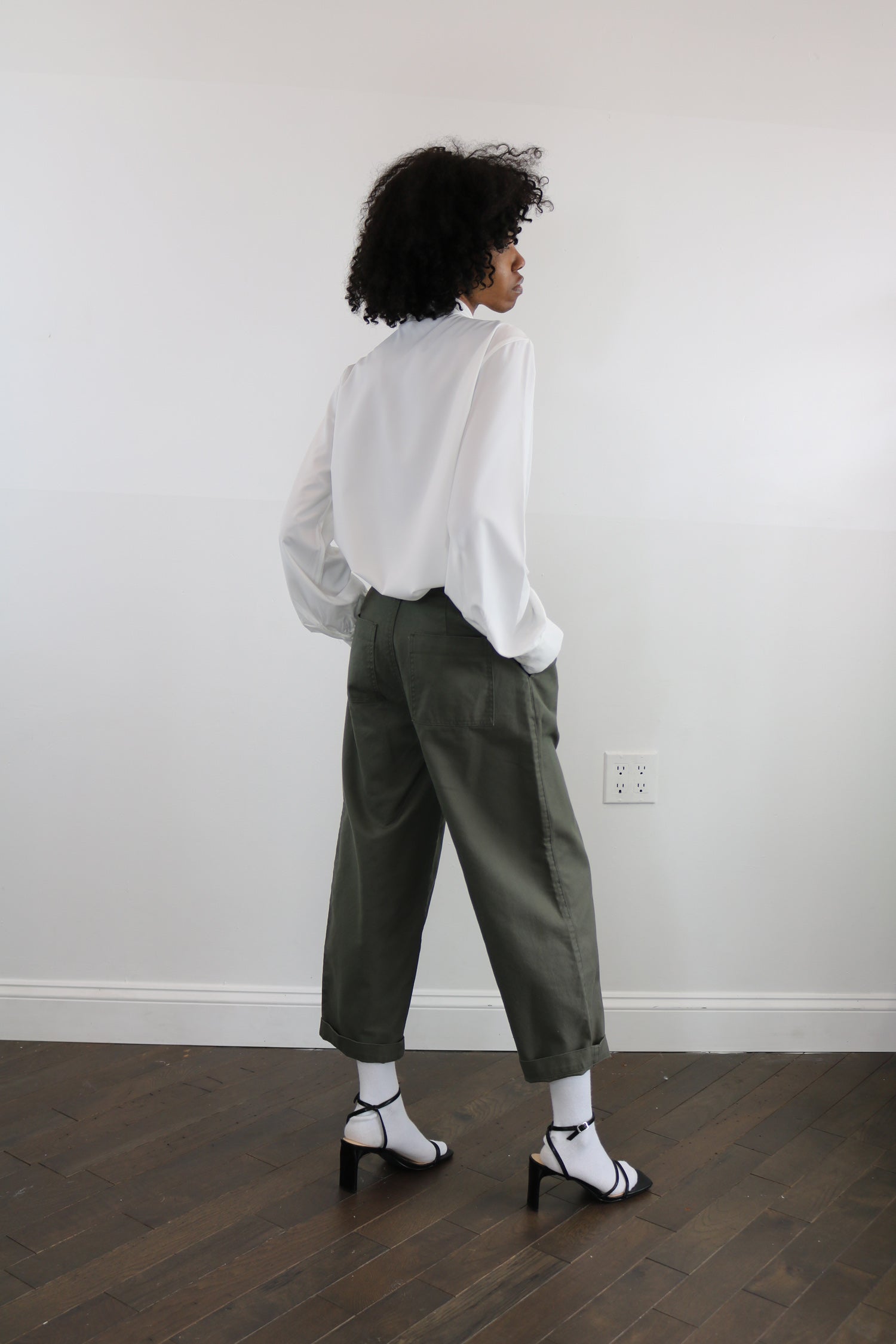 twill pleat front pant