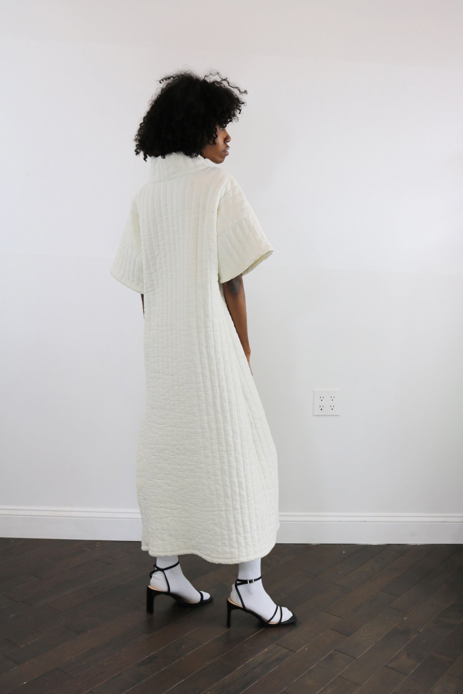 quilted hi neck long tunic