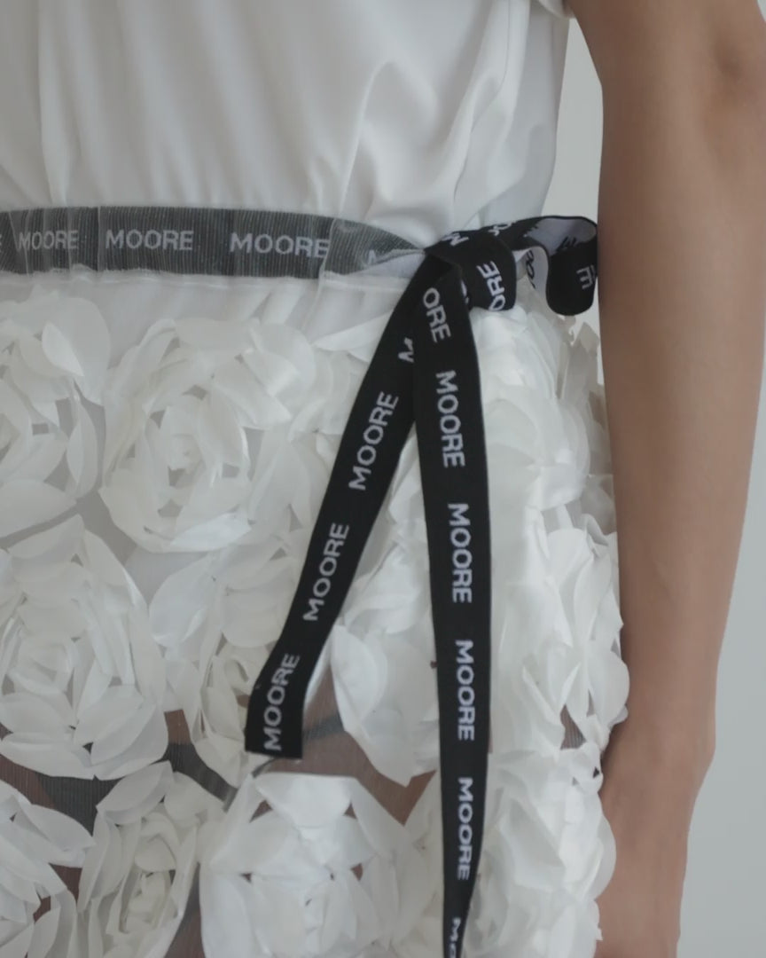 White mesh panel shirting