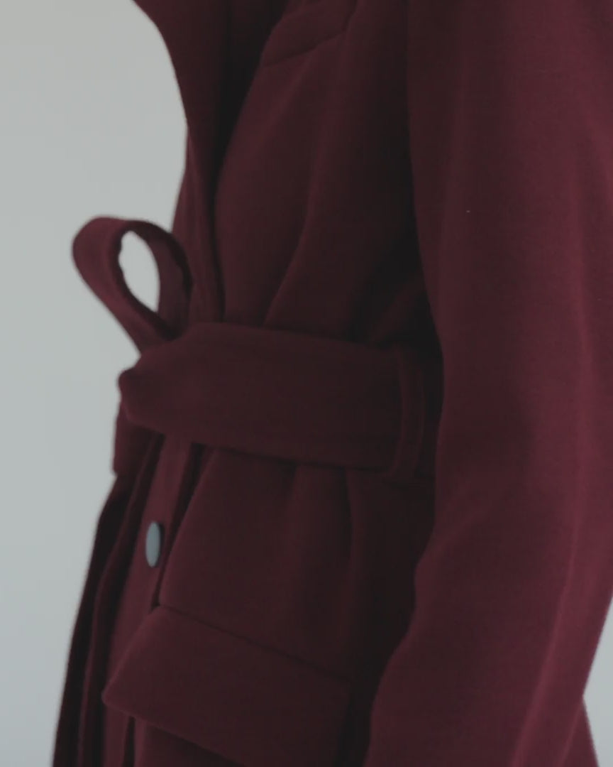 Burgundy overcoat