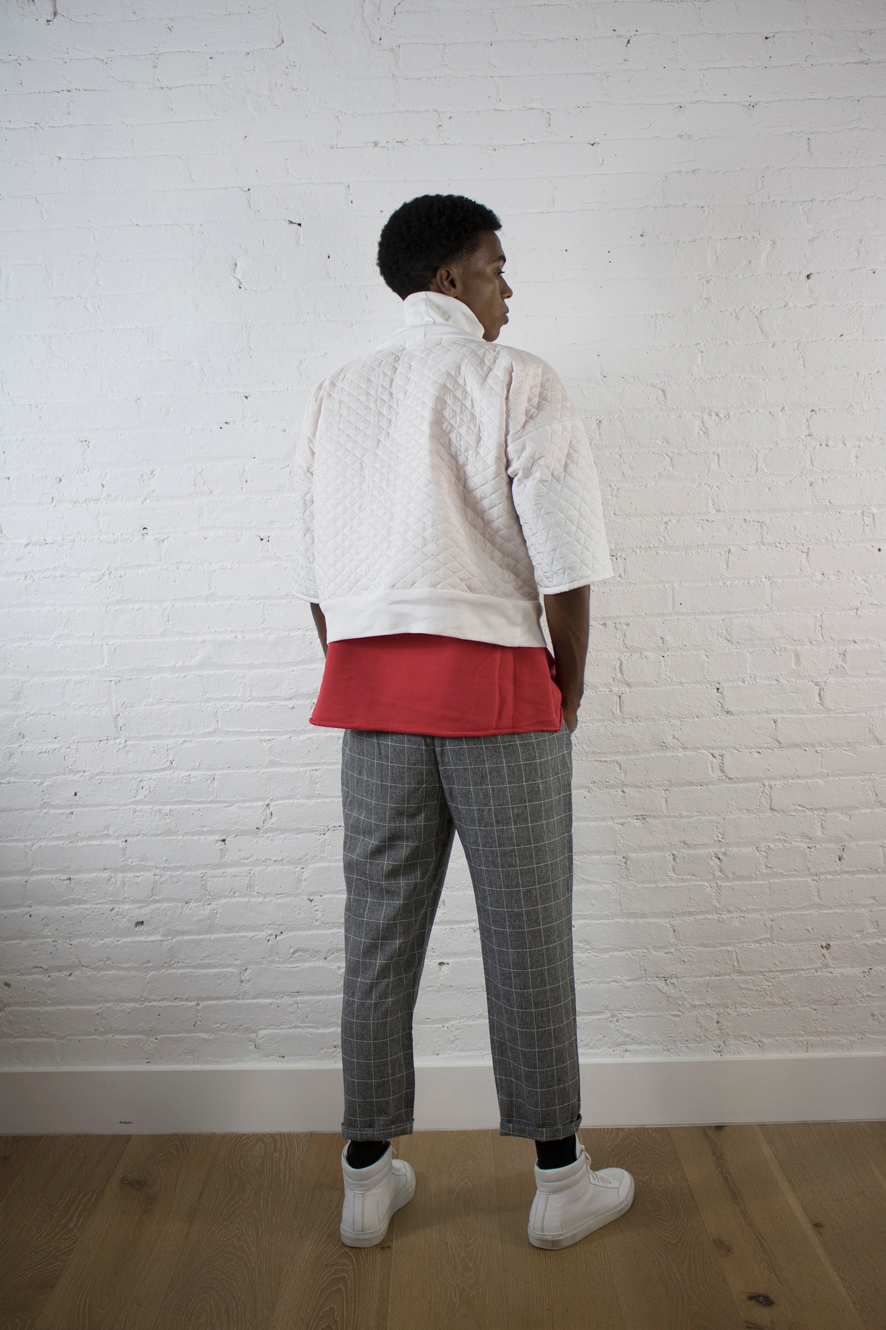 QUILTED HI NECK BOX TOP