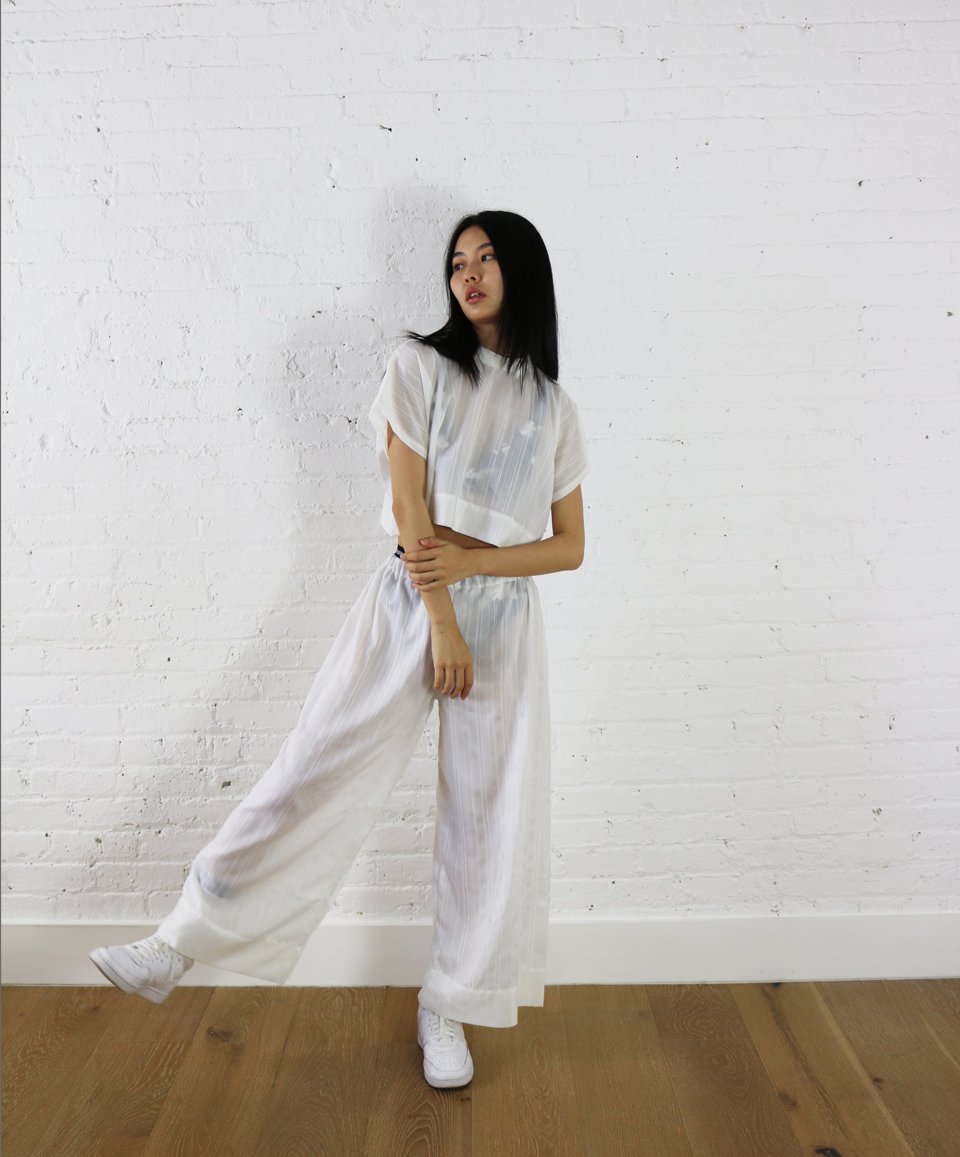 sheer stripe pant