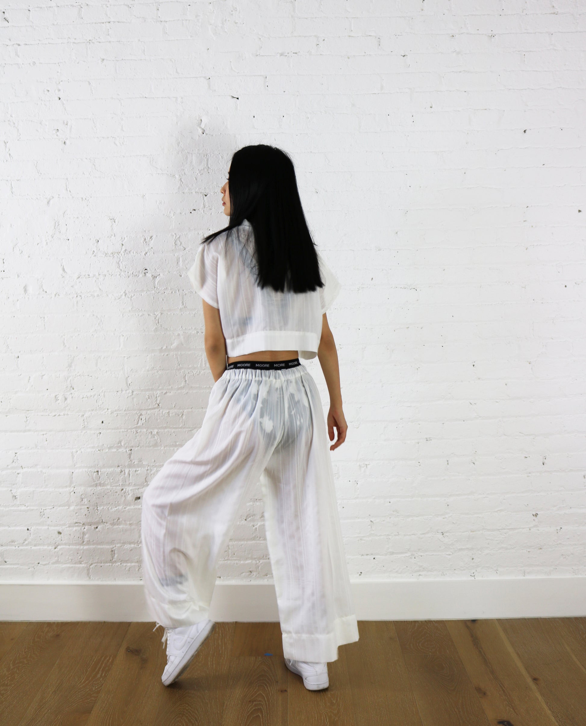 sheer stripe pant