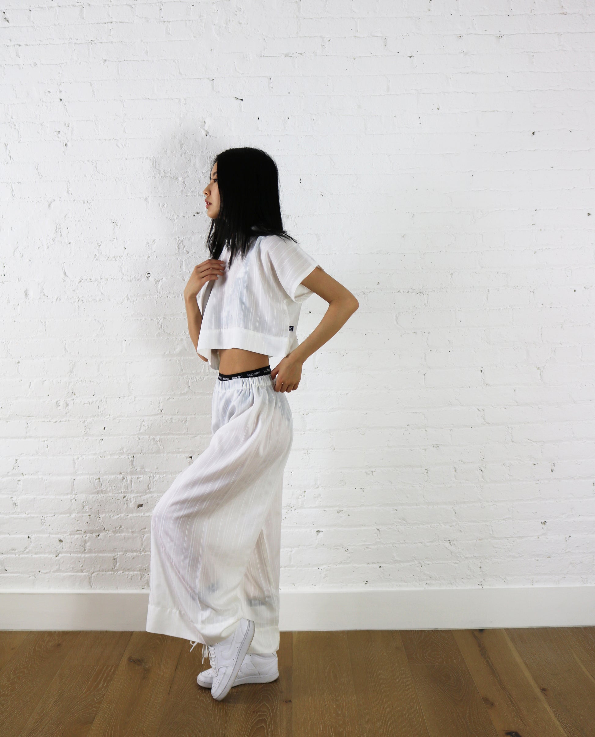 sheer stripe pant