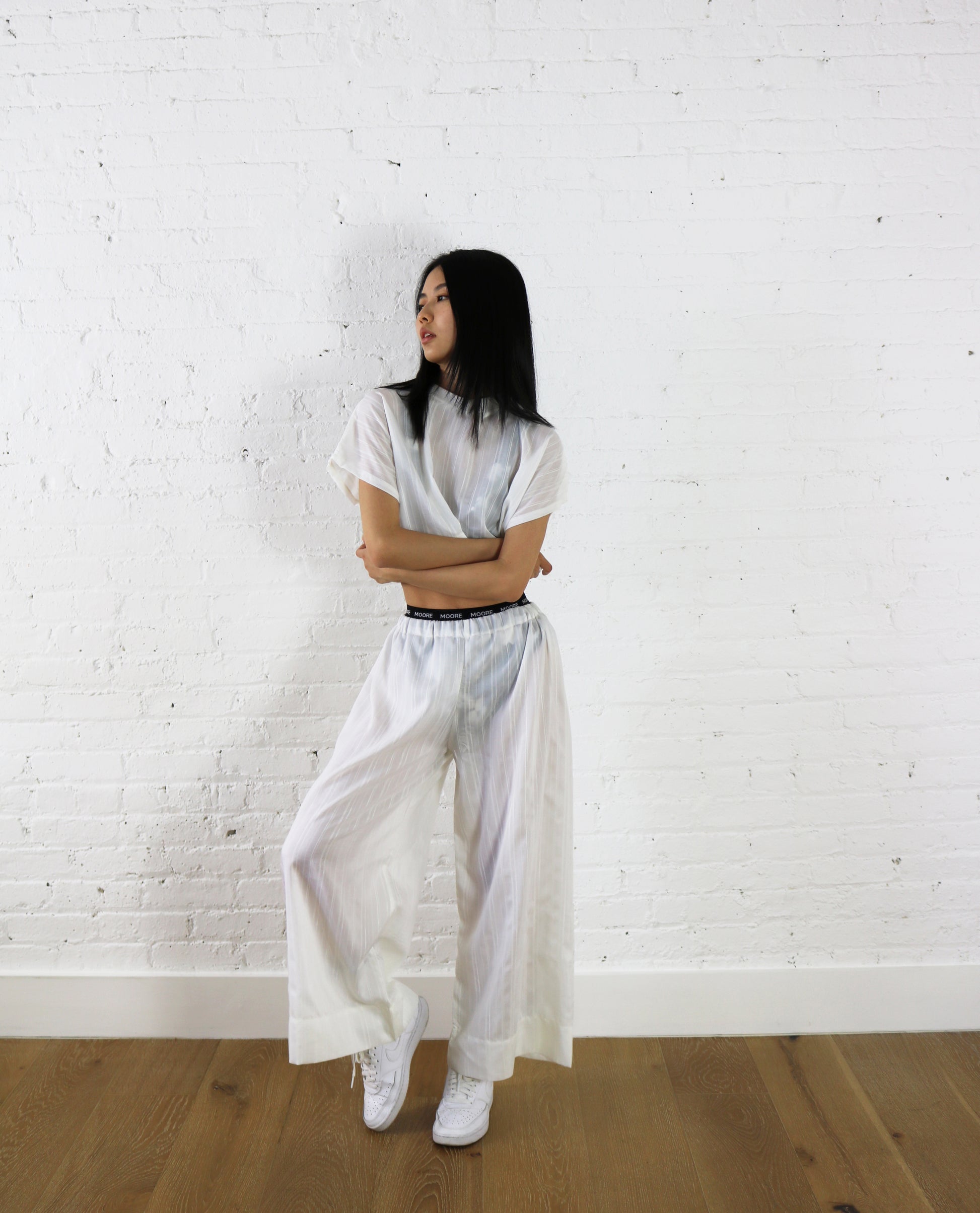 sheer stripe pant