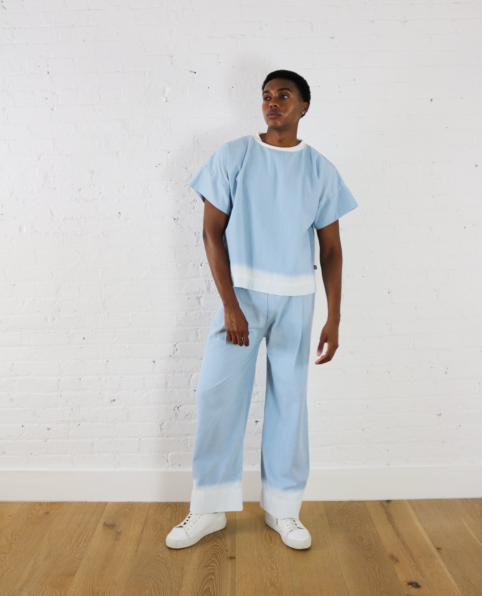 dipped denim tee