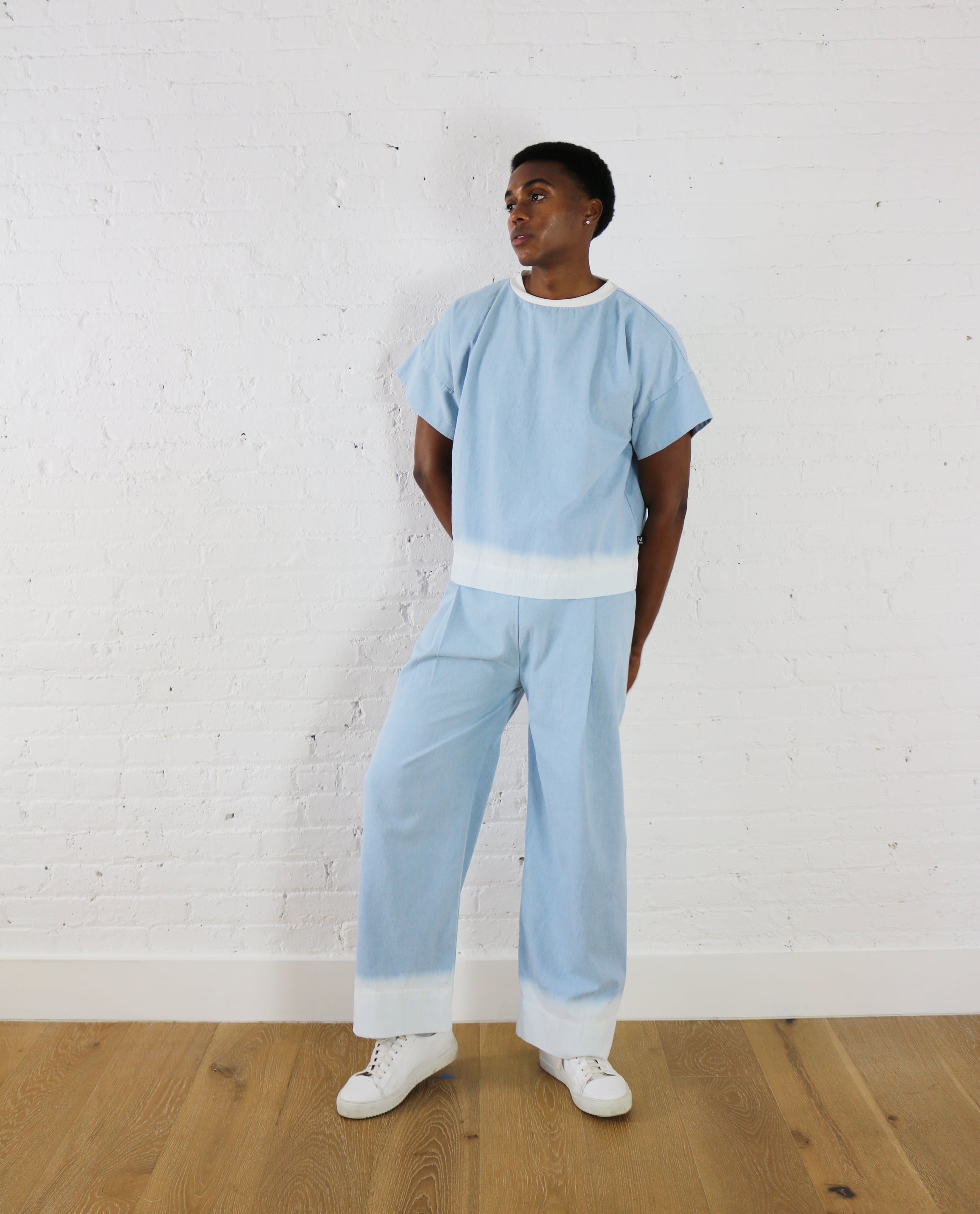 dipped denim tee