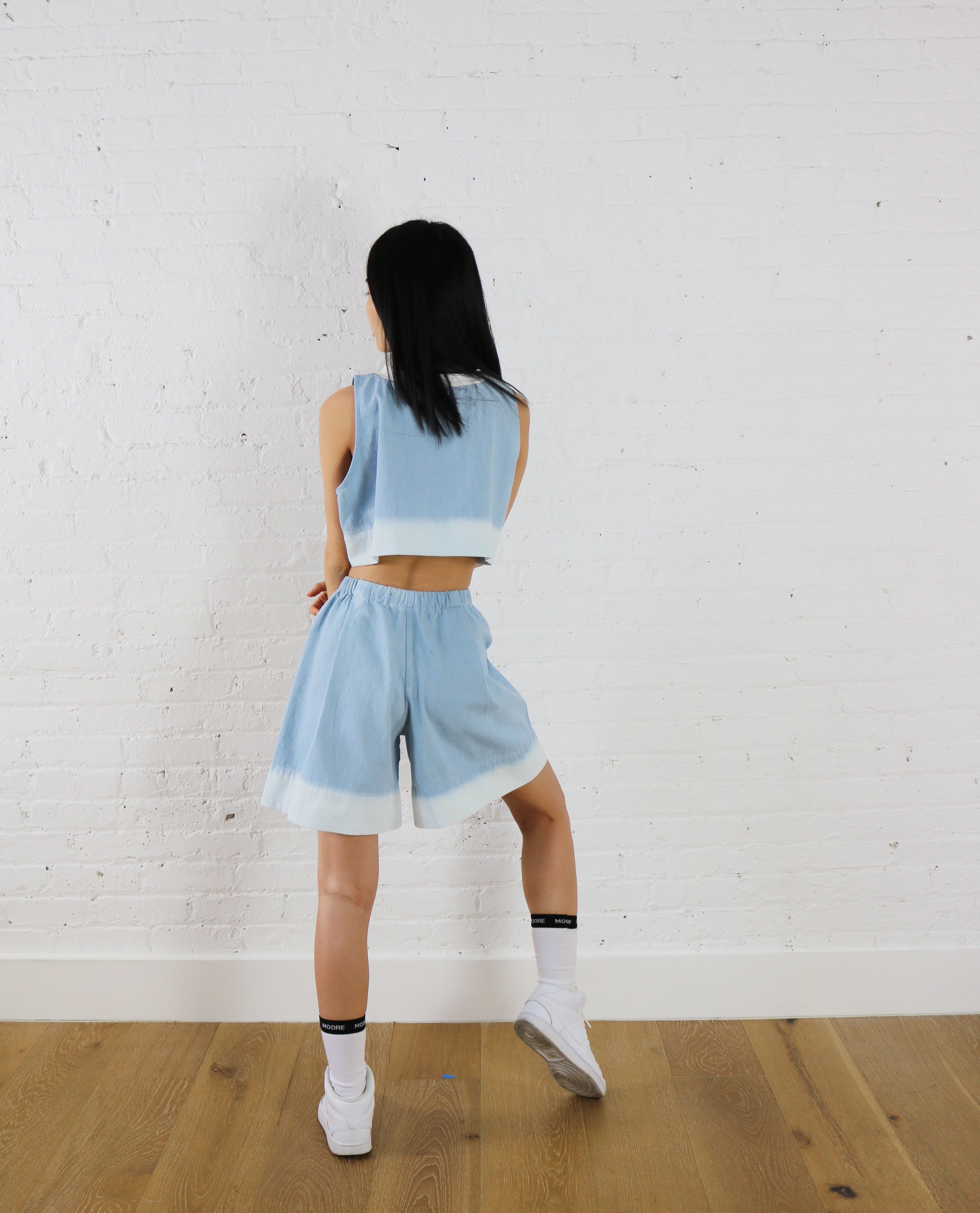 dipped denim short